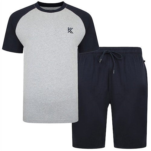 KAM Lounge Wear Shorts And Tee Set Navy